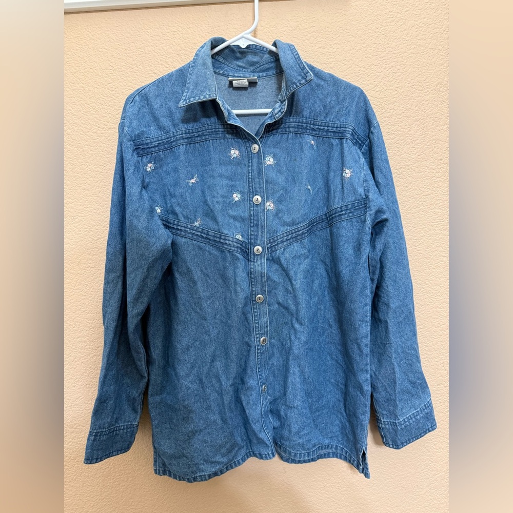 Blue Denim Button-Up Shirt